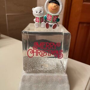 2016 Hallmark FROSTY FRIENDS SNOW GLOBE - Cooler Yule Eskimo & Husky On Ice Cube